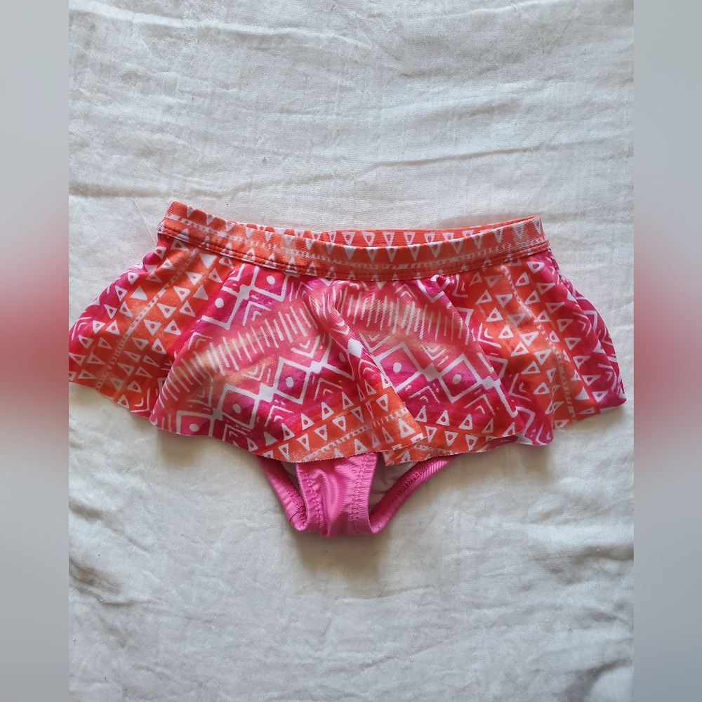 UV Skinz Pink and Orange Patterned Kids Bathing Suit Bottom Size 4T